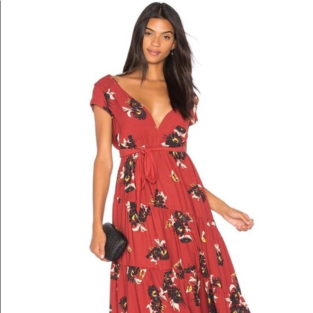 NWOT Free People All I Got Printed Midi Dress